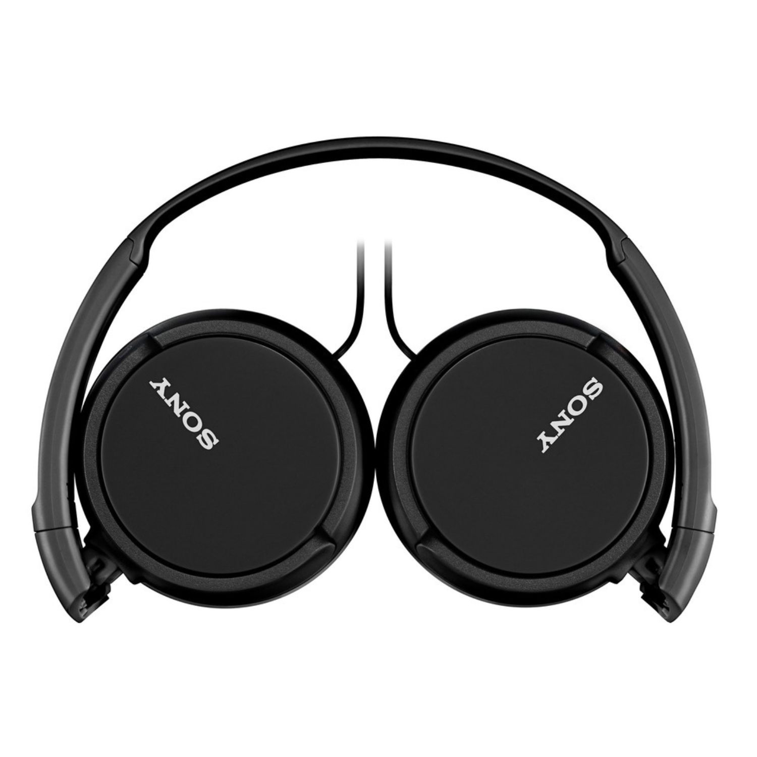 Auriculares Sony negros con diadema y orejeras redondas.