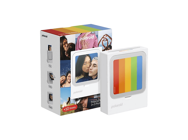 Polaroid Hi-Print 3x3 Pocket Photo Print, tragbarer Sofortbilddrucker Fotodrucker, Bluetooth, Weiß