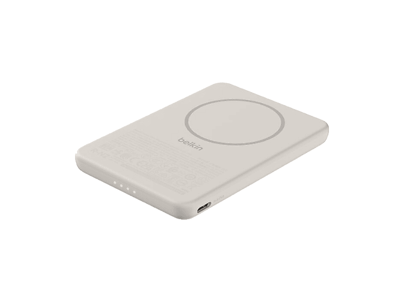 Powerbank - Belkin BPD020hqSA, 5000 mAh, Diseño ultradelgado, Carga hasta 2 dispositivos, Beige