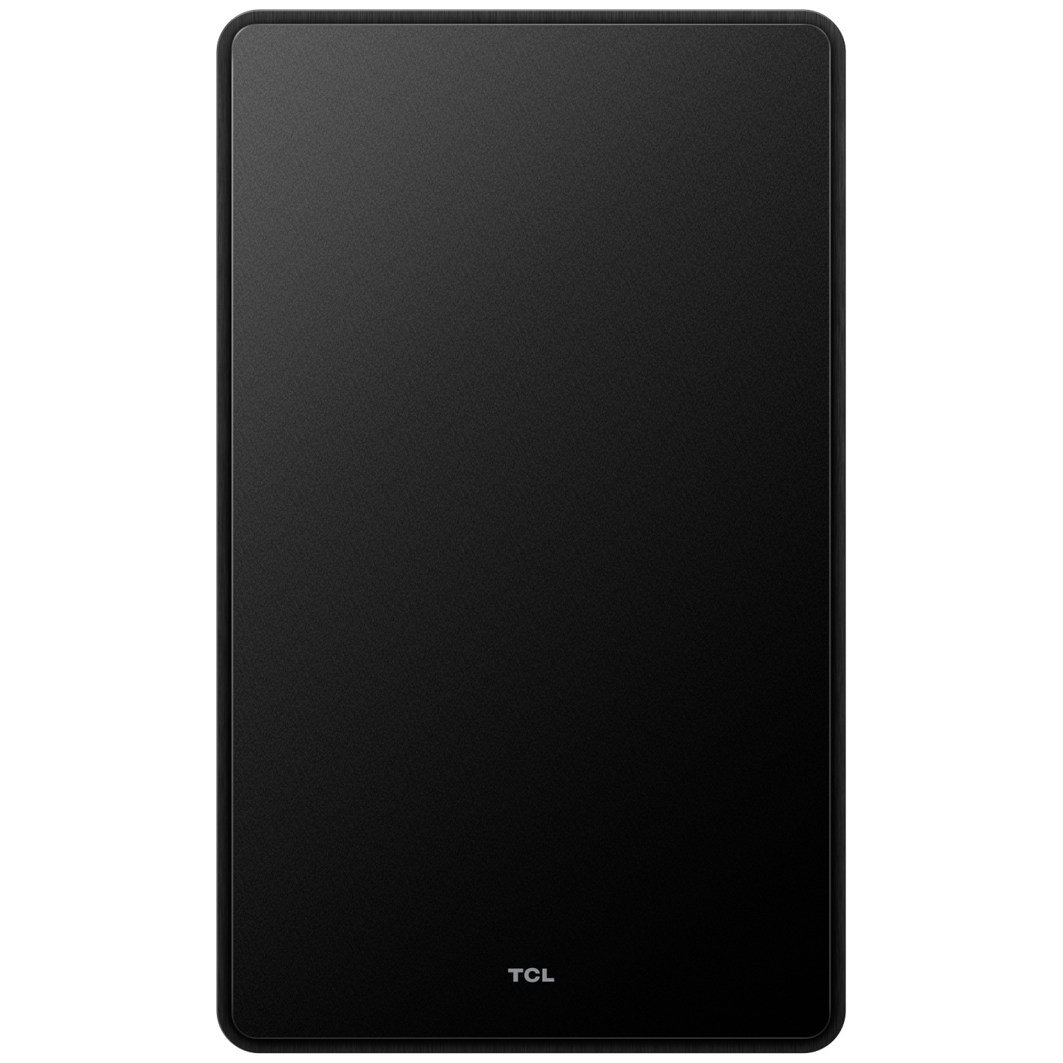 Un appareil rectangulaire noir aux coins arrondis avec le logo TCL.