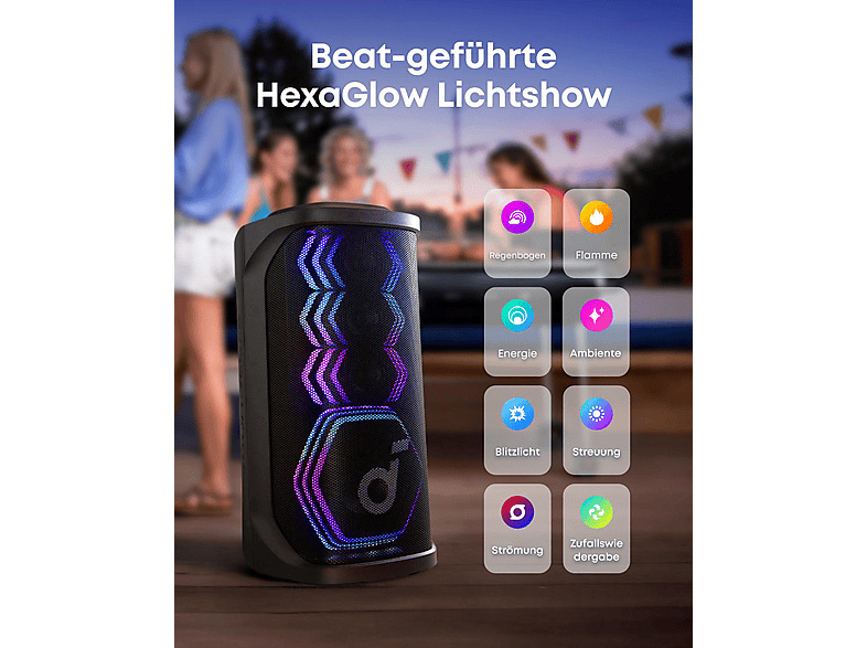 SOUNDCORE BY ANKER soundcore Rave 3S | Schwarz Partylautsprecher