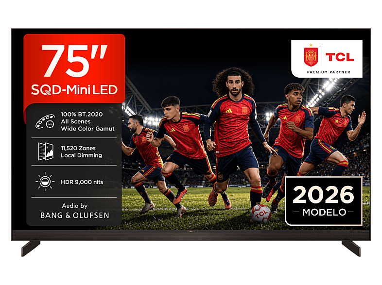 TV SQD-Mini LED 75″ – TCL 75X11L, UHD 4K, SQD-Mini, Smart con Google TV, Diseño ultradelgado, Negro