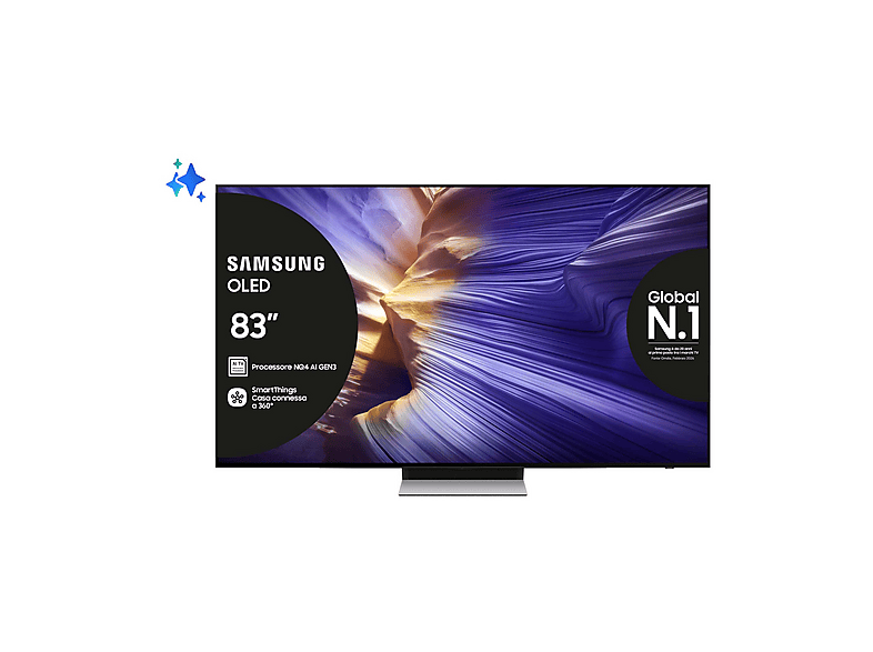 SAMSUNG QE83S91FAEXZT TV OLED, SMART TV, 83 ", Processore NQ4 AI Gen3 Processor, Graphite black, Classe F