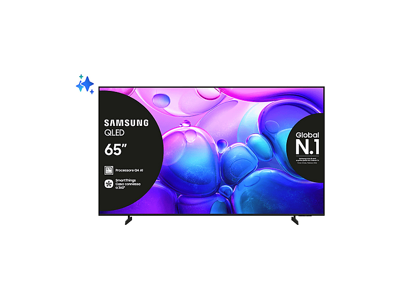 SAMSUNG QE65Q6FAAUXZT TV QLED, SMART TV, 65 ”, Processore Q4 Lite, Black, Classe G