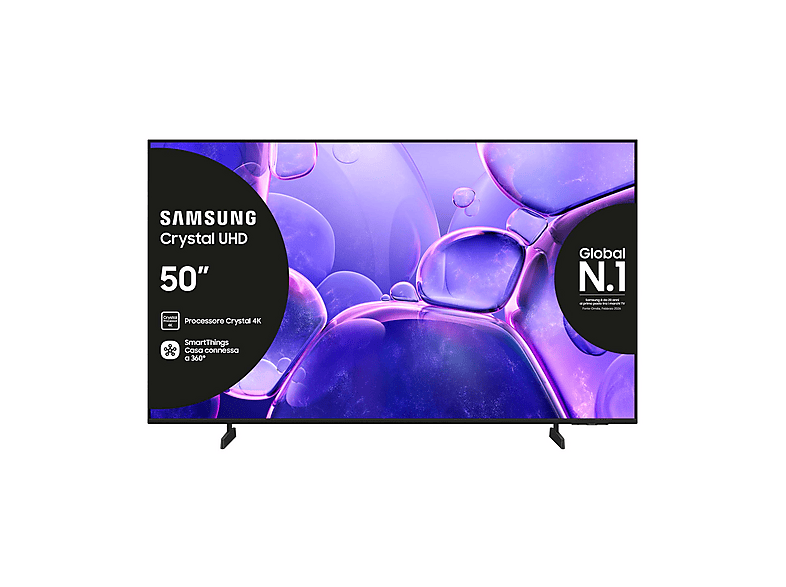 SAMSUNG UE50U8000FUXZT, Smart TV Crystal UHD 50'', 4K, Processore 4K, HDR, Experience, OTS Lite & Adaptive Sound, Metal Stream Design