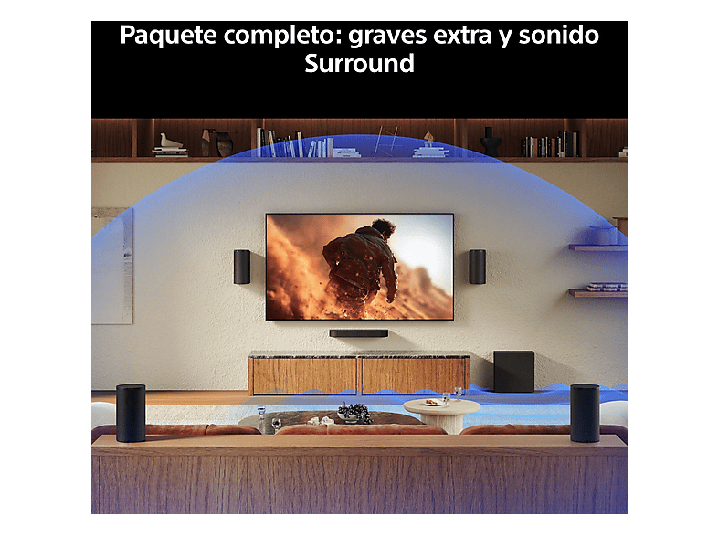 Barra de sonido - Sony BRAVIA Theatre Trio + SR, Dolby Atmos/DTS:X, 12 altavoces, WiFi, Bluetooth, 360 Spatial Sound, 885W, Apple AirPlay 2, HT-A8KIT