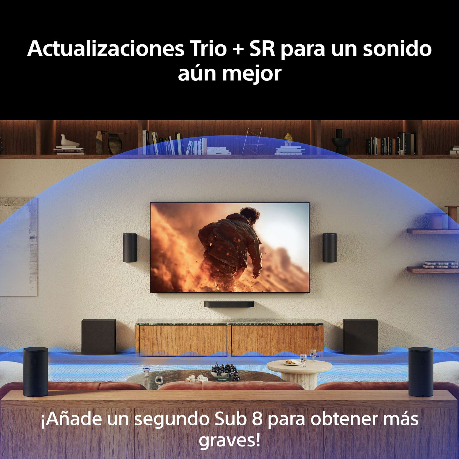 Actualizaciones Trio + SR para un sonido aún mejor. ¡Añade un segundo Sub 8 para más graves!