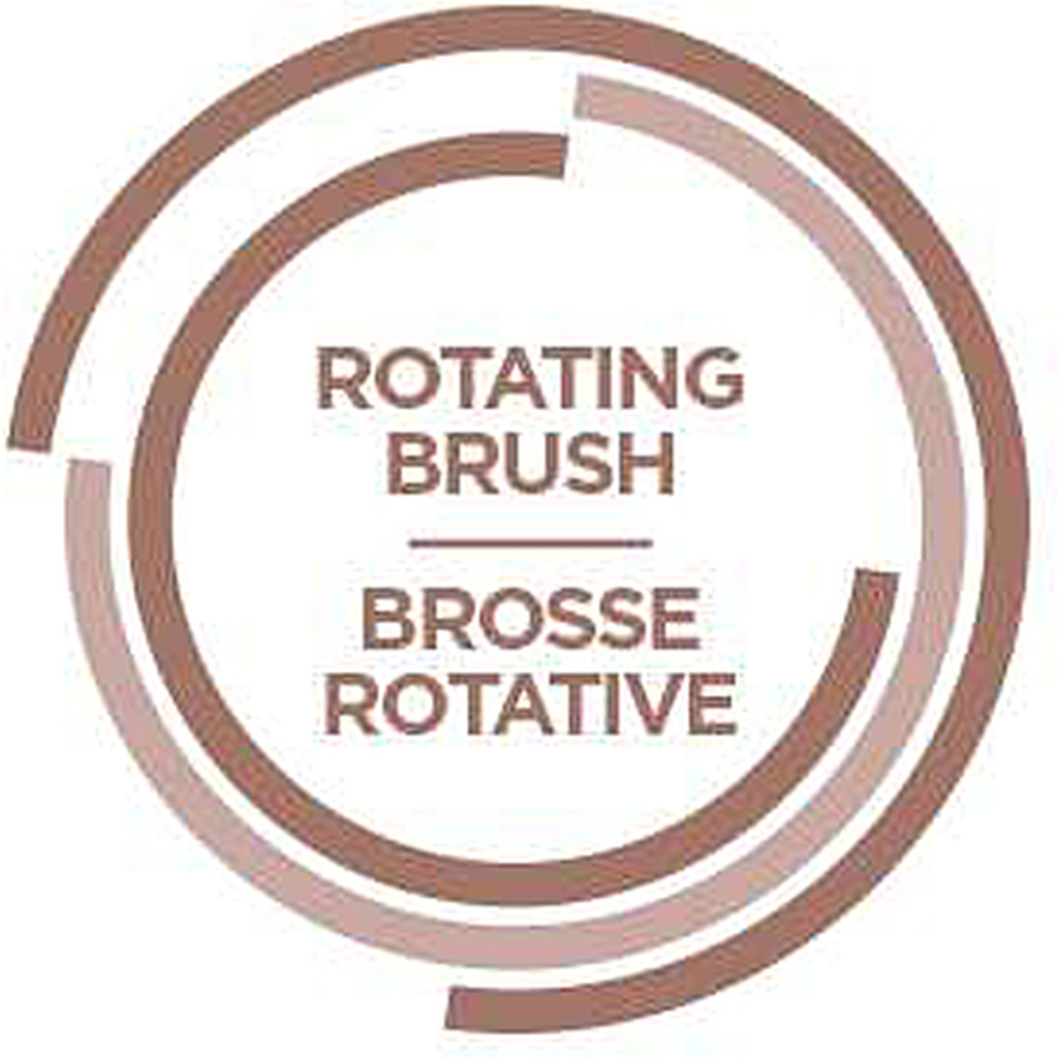 Logo circulaire avec texte ROTATING BRUSH, BROSSE ROTATIVE.