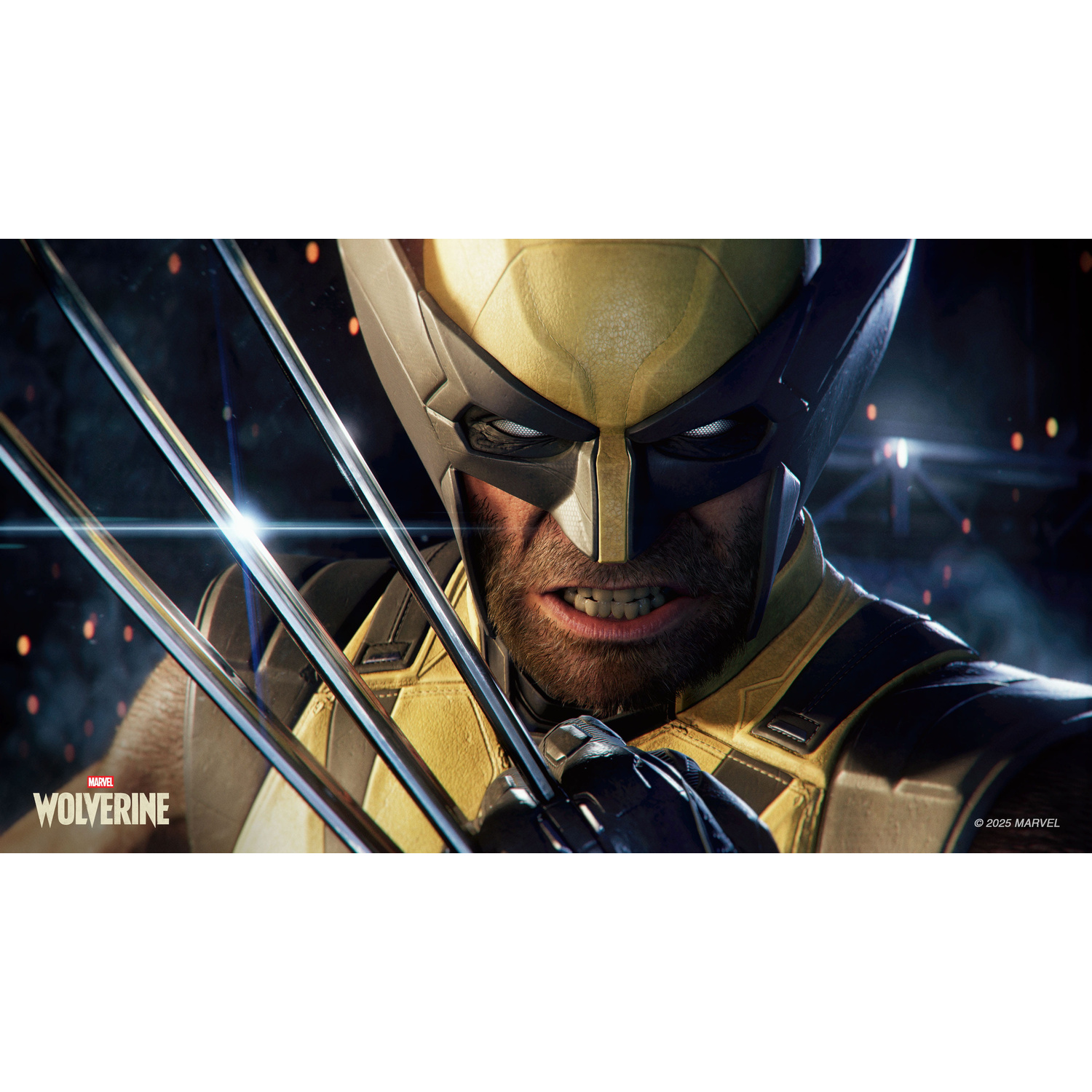 Wolverine con artigli estesi, indossa la tuta gialla e nera, ringhiando.
