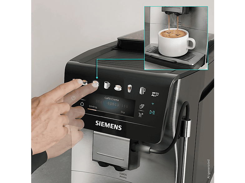 SIEMENS TP605ET3 EQ600 iAroma Kaffeevollautomat Silber