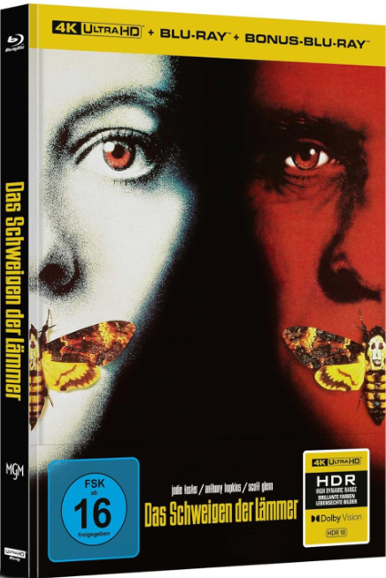 Cover des Films 'Das Schweigen der Lämmer' mit Schmetterlingen und Gesichtern.