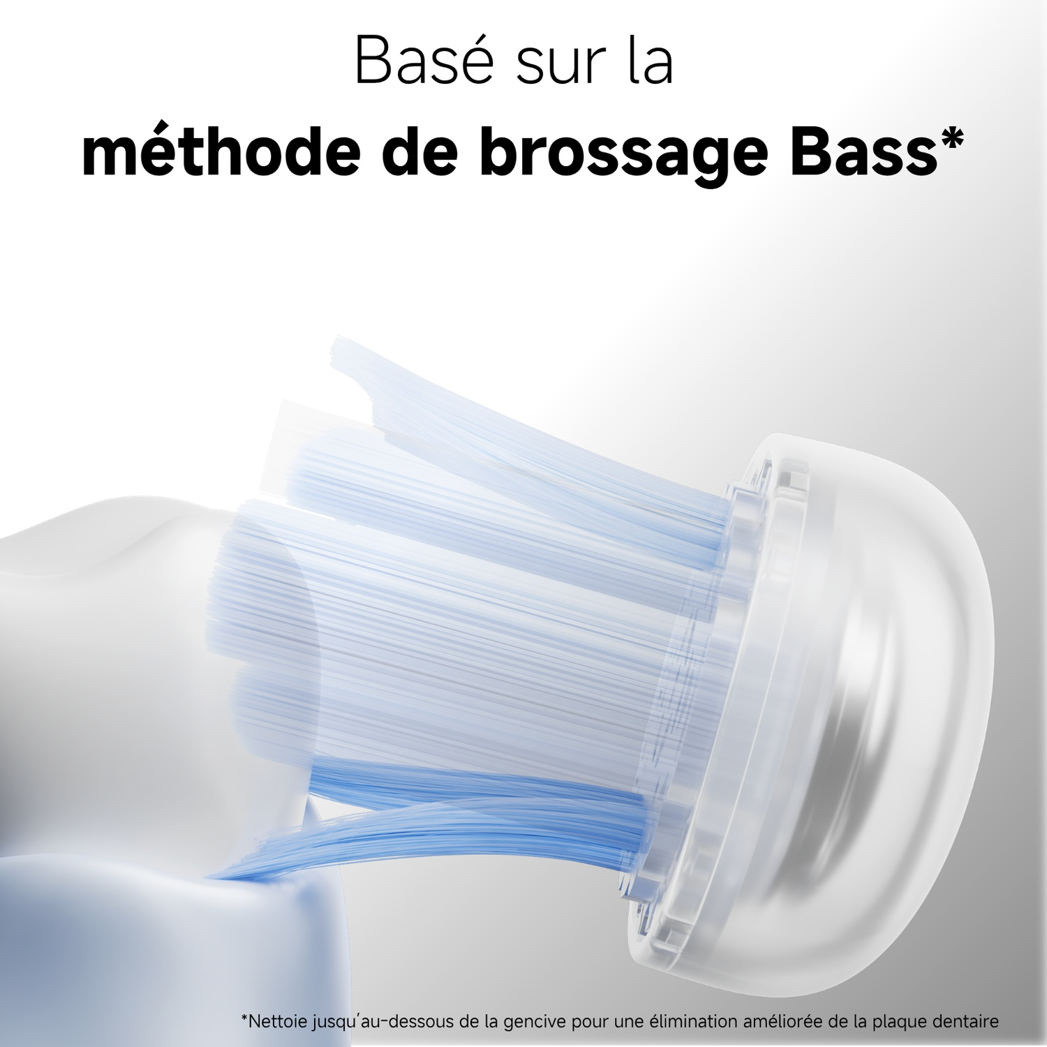 Brosse à dents électrique nettoyant sous la gencive.
