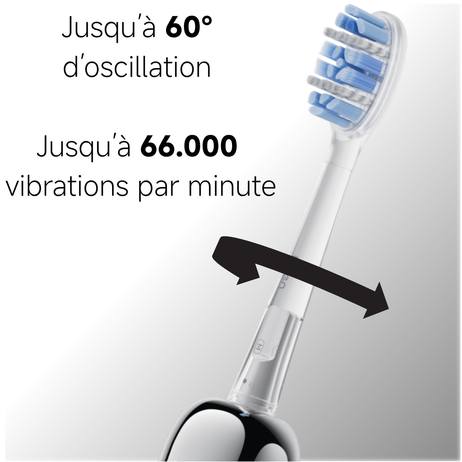 Brosse à dents électrique avec oscillation et vibrations.