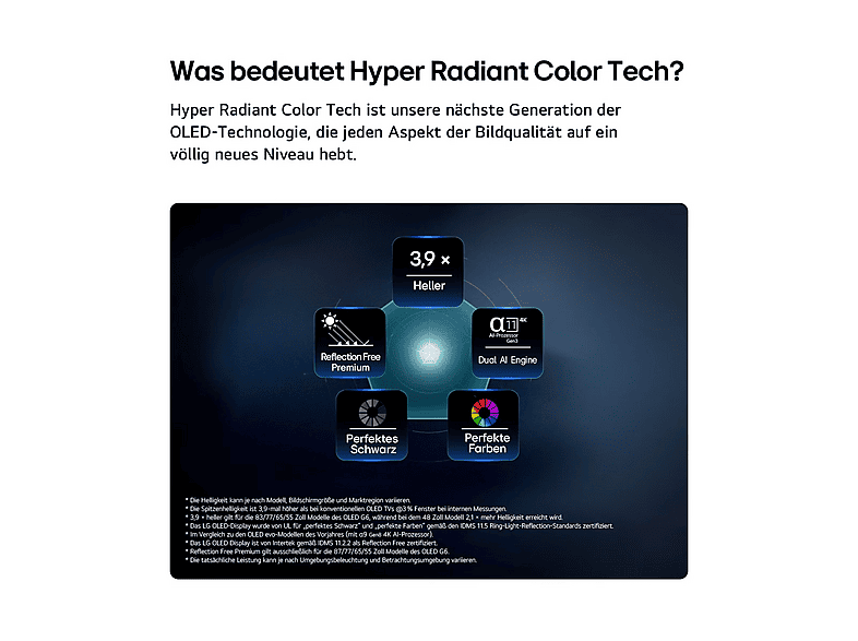LG Electronics OLED77G68LW (2026) 77 Zoll OLED evo AI G6 4K Smart TV mit integrierter Wandhalterung; OLED evo TV — Foto 2 von 5
