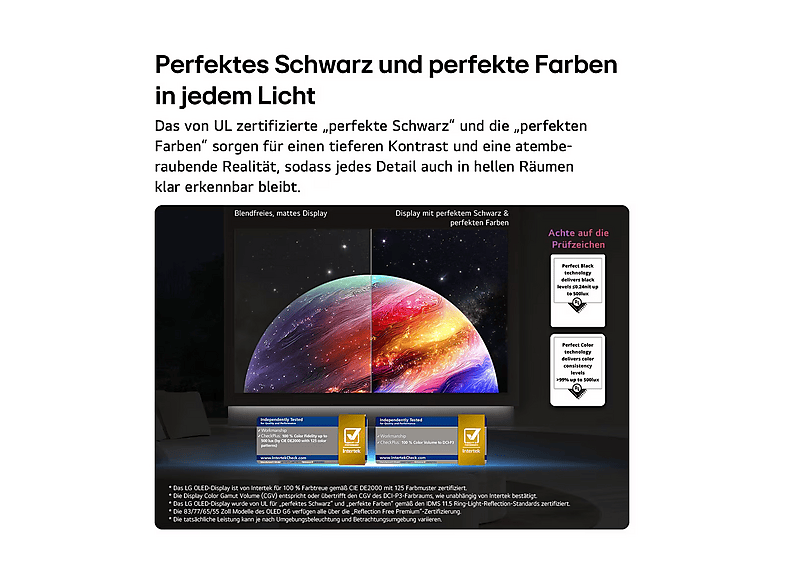 LG Electronics OLED77G68LW (2026) 77 Zoll OLED evo AI G6 4K Smart TV mit integrierter Wandhalterung; OLED evo TV — Foto 4 von 5