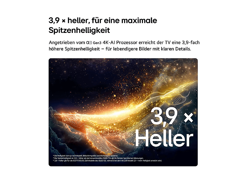 LG Electronics OLED77G68LW (2026) 77 Zoll OLED evo AI G6 4K Smart TV mit integrierter Wandhalterung; OLED evo TV — Foto 3 von 5