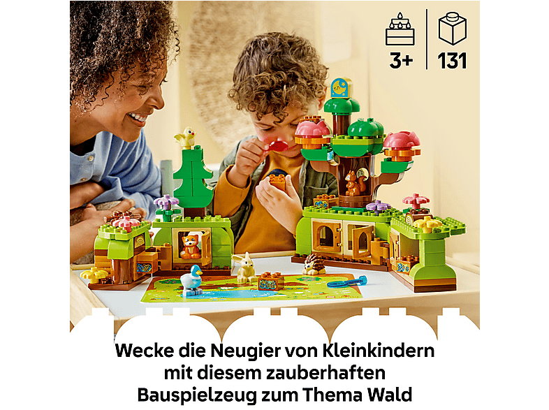 LEGO DUPLO Town 10480 Wald mit wilden Tieren Bausatz, Mehrfarbig