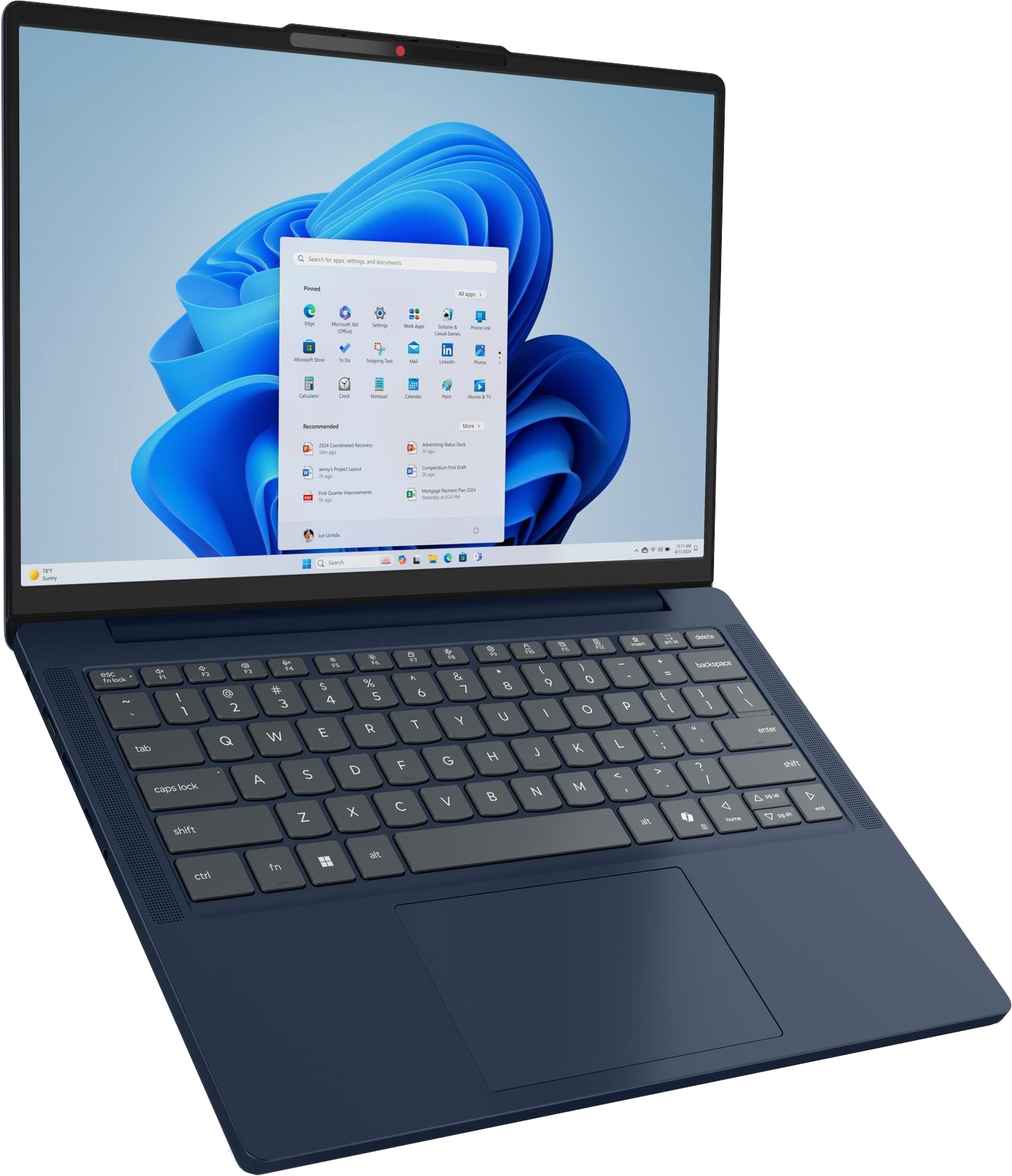 LENOVO IdeaPad Slim 3 14AHP10 83K90021HV Kék Laptop (14" WUXGA OLED/Ryzen 7/8GB/1024 GB SSD/NoOS)