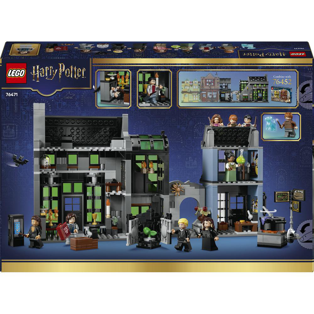 Lego Harry Potter Set 76471 mit Minifiguren und Gebäuden.