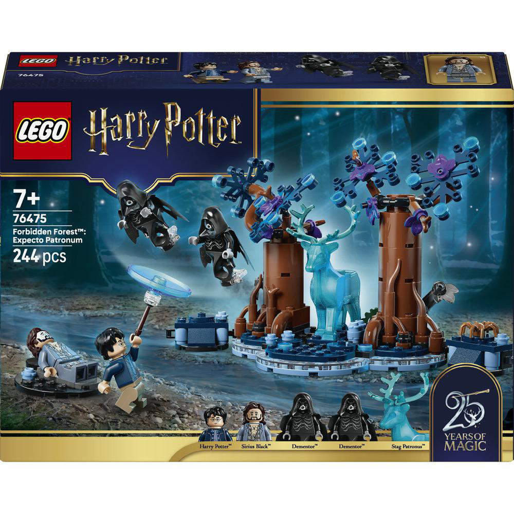 Lego Harry Potter Verbotener Wald Set mit Figuren, Dementoren und Patronus Hirsch.