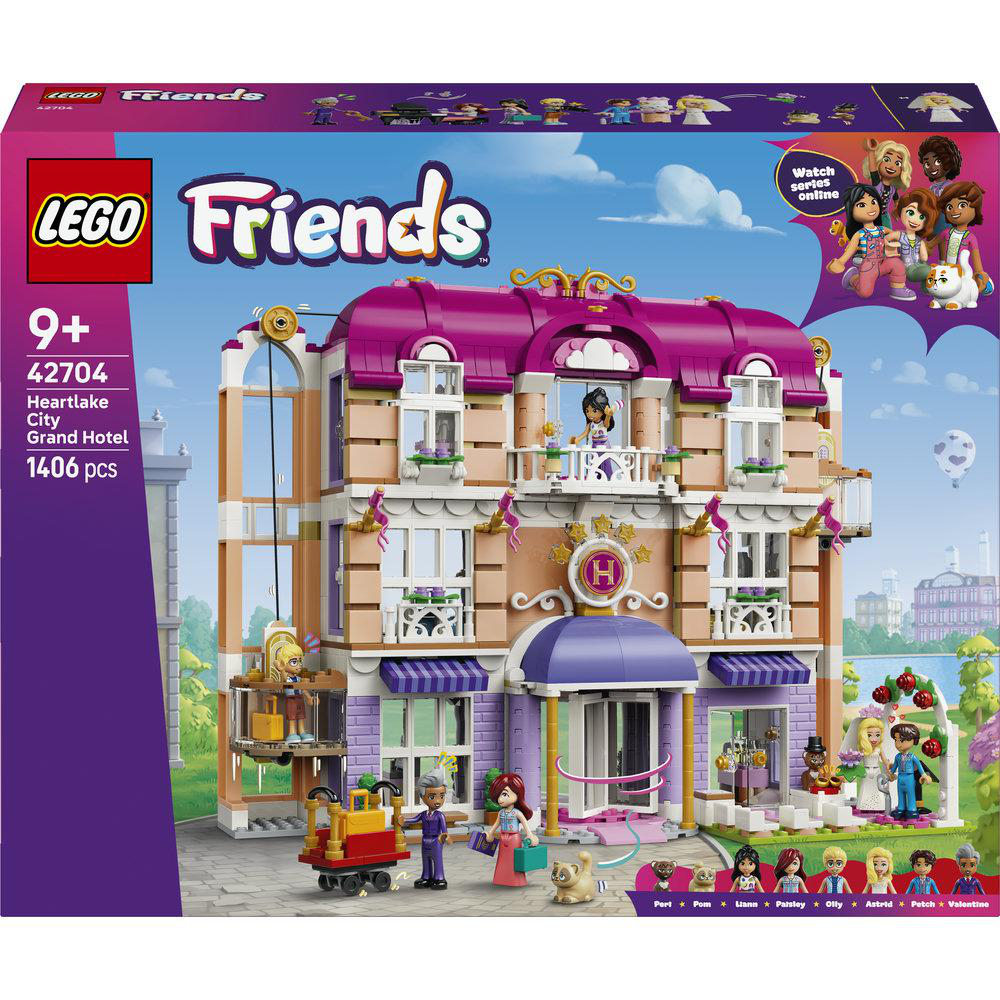 LEGO Friends Heartlake City Grand Hotel Set mit Figuren und Zubehör.