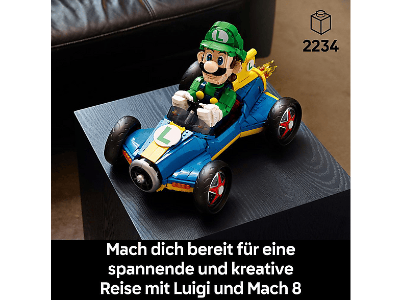 LEGO Super Mario™ 72050 Mario Kart: Luigi & Turboflitzer Bausatz, Mehrfarbig