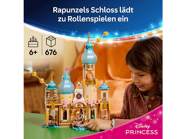 LEGO Disney Princess 43297 Rapunzels Schloss Bausatz, Mehrfarbig