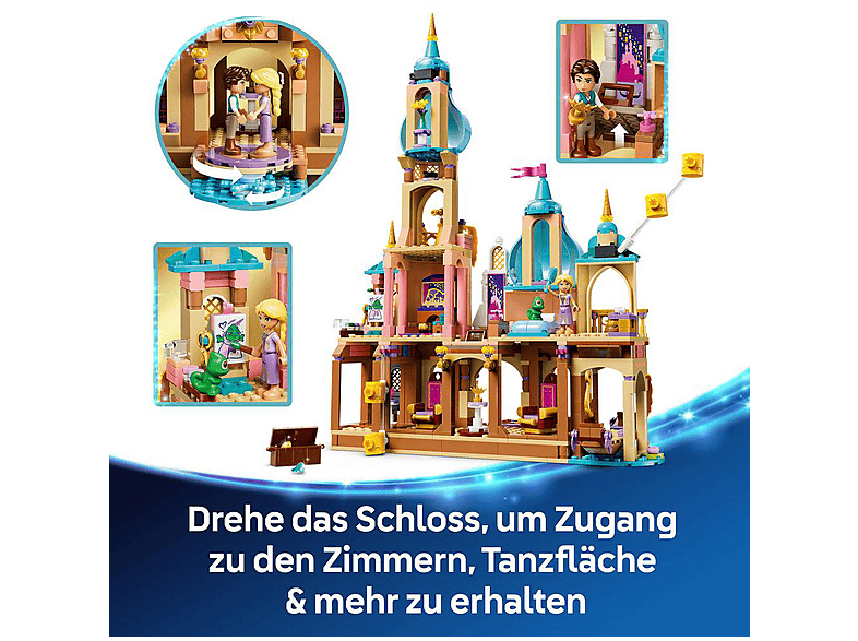 LEGO Disney Princess 43297 Rapunzels Schloss Bausatz, Mehrfarbig