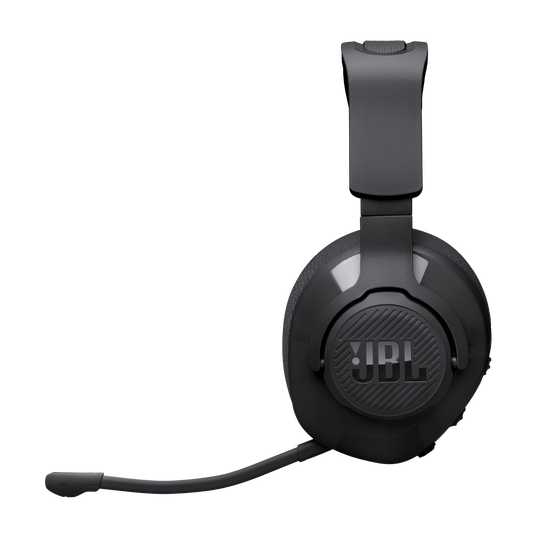 Czarne słuchawki z mikrofonem i logo JBL.