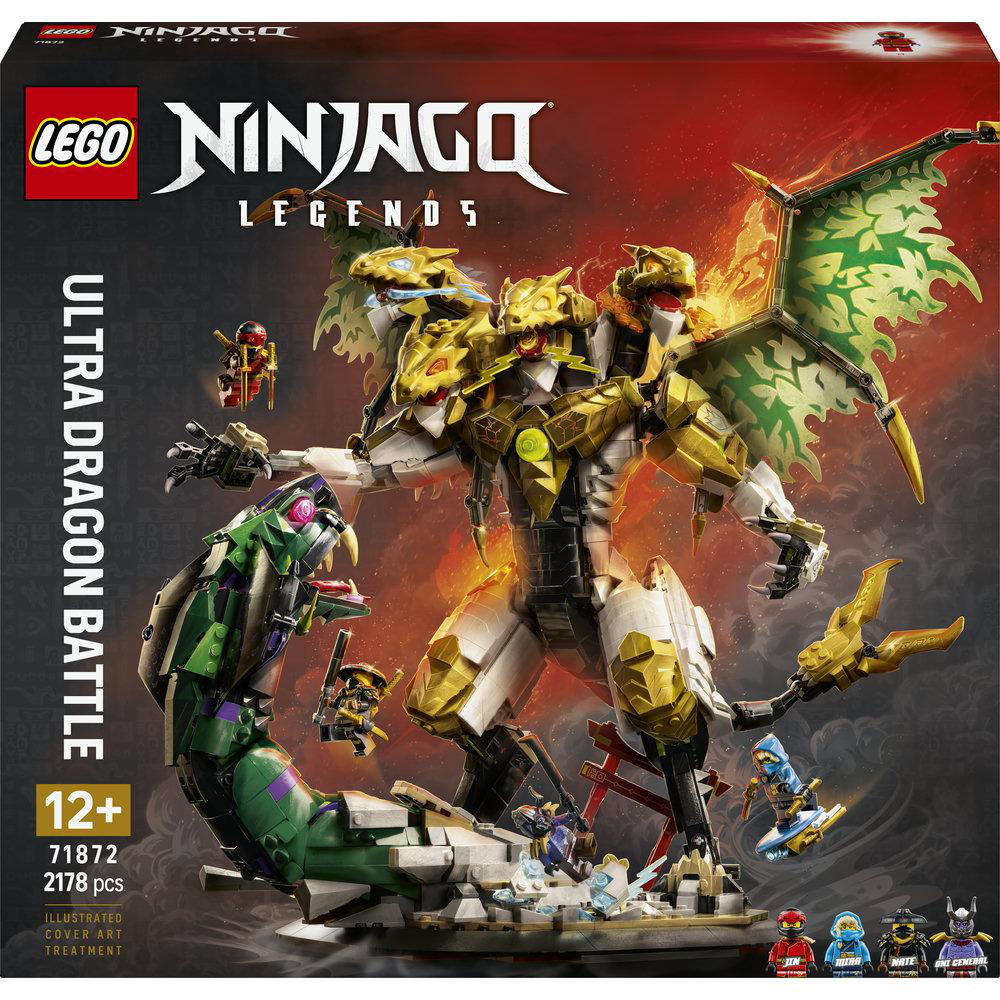 LEGO Ninjago Ultra Dragon Battle Box mit Figuren und Drachen.