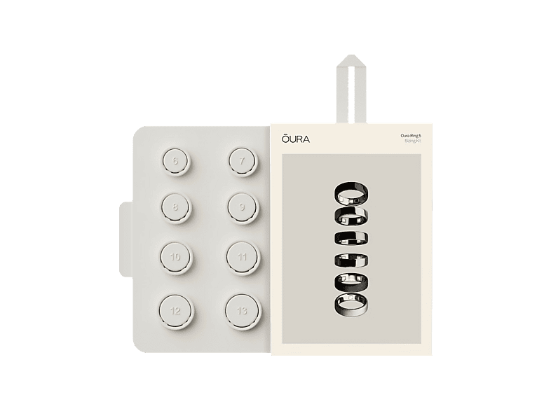Kit medida de anillos - Oura, Tallas la 6 a las 13, con muestra plástico, Blanco