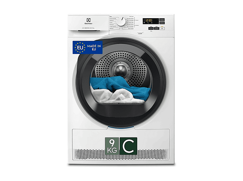 ASCIUGATRICE ELECTROLUX EW6H19G A pompa di calore, 9 kg, profondità 63,6 cm, 64 dB(A), Bianco, Classe C