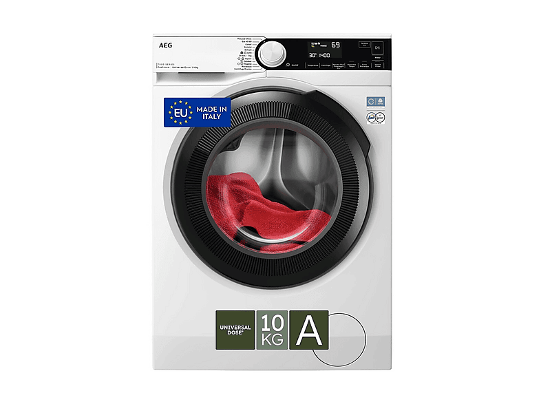 AEG LR7FD104V LAVATRICE, Caricamento frontale, 10 kg, 12 programmi, Profondità 63,1 cm, Giri 1400 rpm, Bianco, livello rumorosità centrifuga 75 dB(A), Classe A
