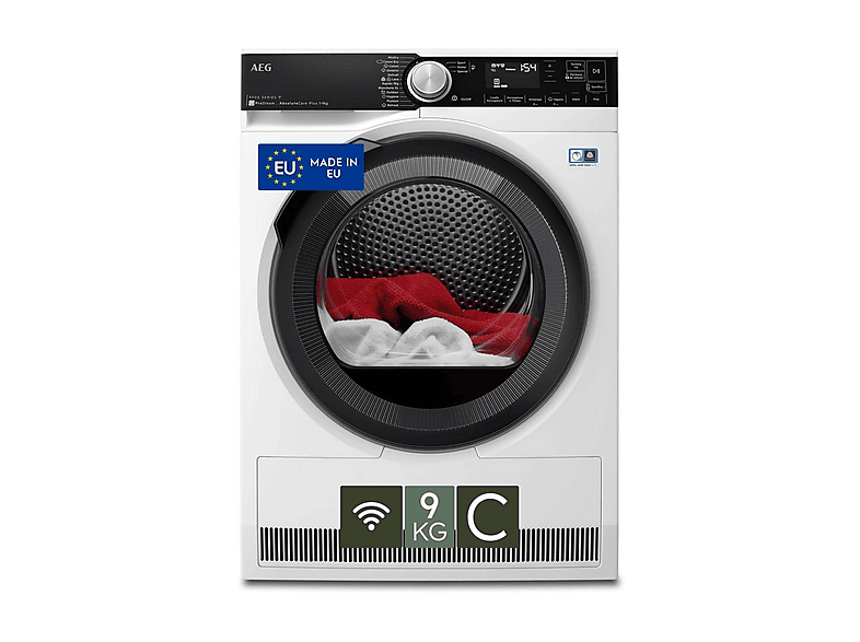 ASCIUGATRICE AEG TR9T94ABYS A pompa di calore, 9 kg, profondità 63,8 cm, 63 dB(A), BIANCO, Classe C