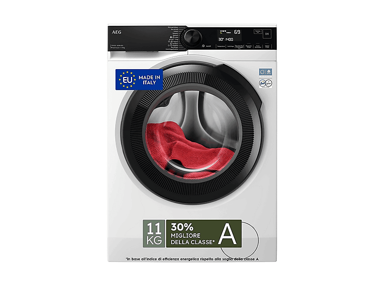 AEG LR7FH11BGB Lavatrice Carica Frontale 11 KG 1400 Giri/min Classe A (Bianco)