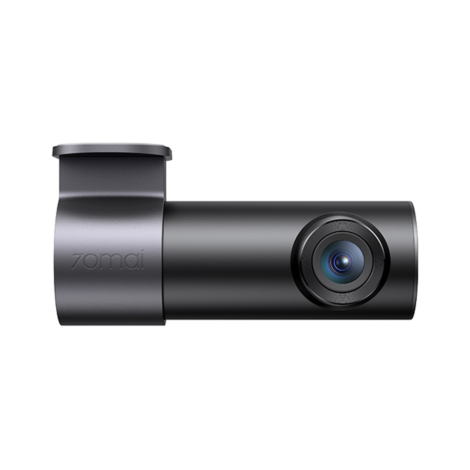 Una piccola dashcam 70mai nera con una lente.