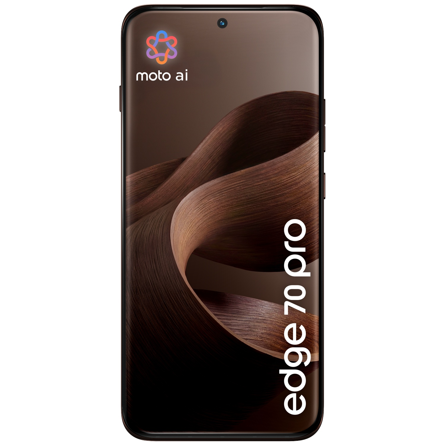 Un smartphone Motorola Edge 70 Pro avec le logo Moto AI.