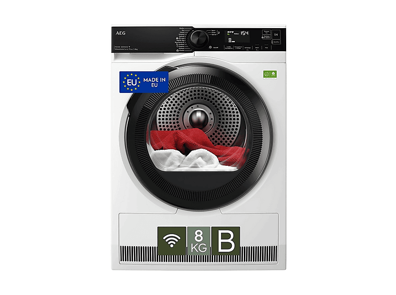 ASCIUGATRICE AEG TR9HH8BY A pompa di calore, 8 kg, profondità 63,6 cm, 63 dB(A), Bianco, Classe B