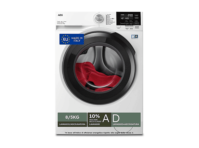 AEG LWR7G856OB Lavasciuga 8 KG 1600 Giri/min Classe D (Bianco)
