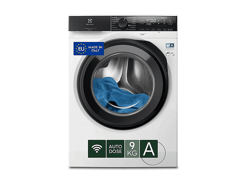 ELECTROLUX EW7F49GQ LAVATRICE, Caricamento frontale, 9 kg, 14 programmi, Profondità 63,6 cm, Giri 1351 rpm, Bianco, livello rumorosità centrifuga 75 dB(A), Classe A