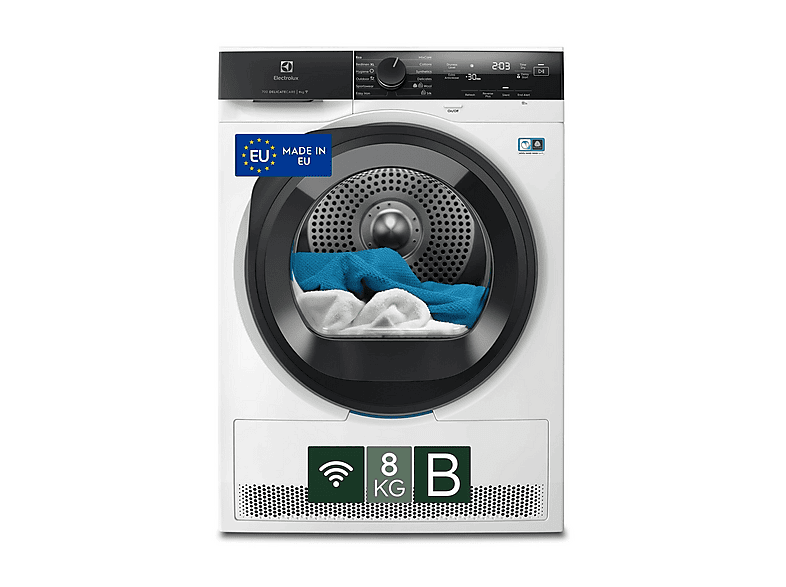 ASCIUGATRICE ELECTROLUX EW7H48GY A pompa di calore, 8 kg, profondità 63,6 cm, 63 dB(A), Bianco, Classe B
