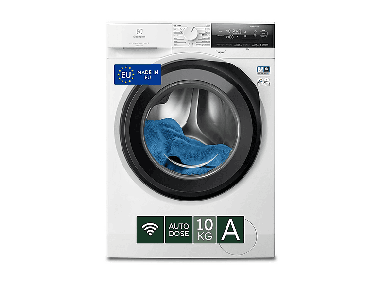 ELECTROLUX EW6F310GQ LAVATRICE, Caricamento frontale, 10 kg, 14 programmi, Profondità 63,6 cm, Giri 1400 rpm, Bianco, livello rumorosità centrifuga 75 dB(A), Classe A