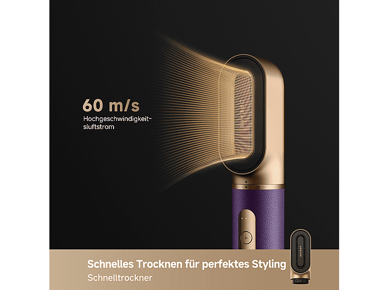 Dreame AirStyle Pro 2 Haartrockner Purple, 1300 Watt, 7 Aufsätze — Foto 5 von 5