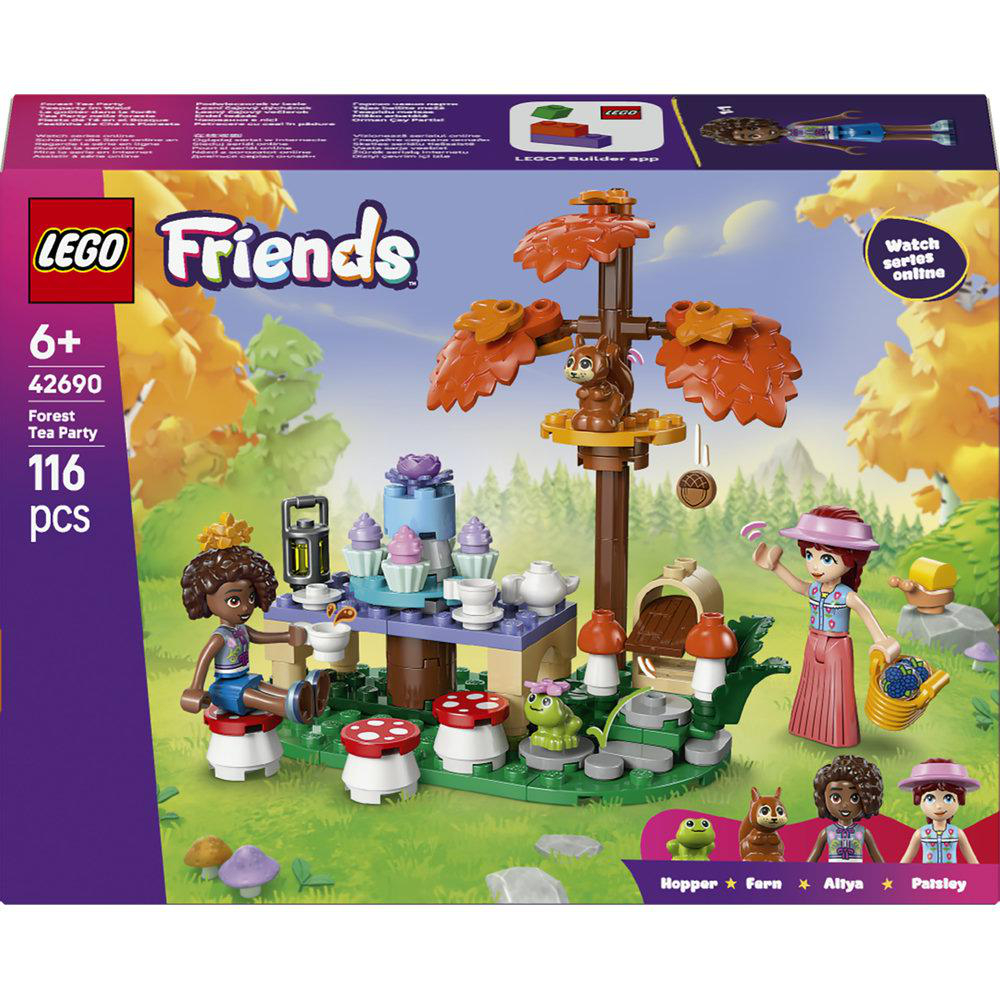 LEGO Friends Wald-Teeparty-Set mit Figuren, Baum und Teetisch.