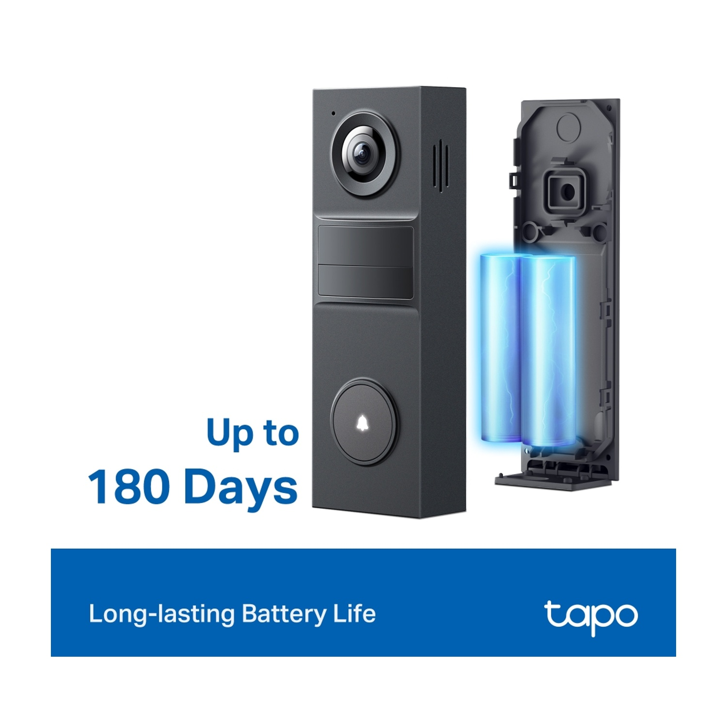 Campanello con batteria da 180 giorni, mostra due batterie