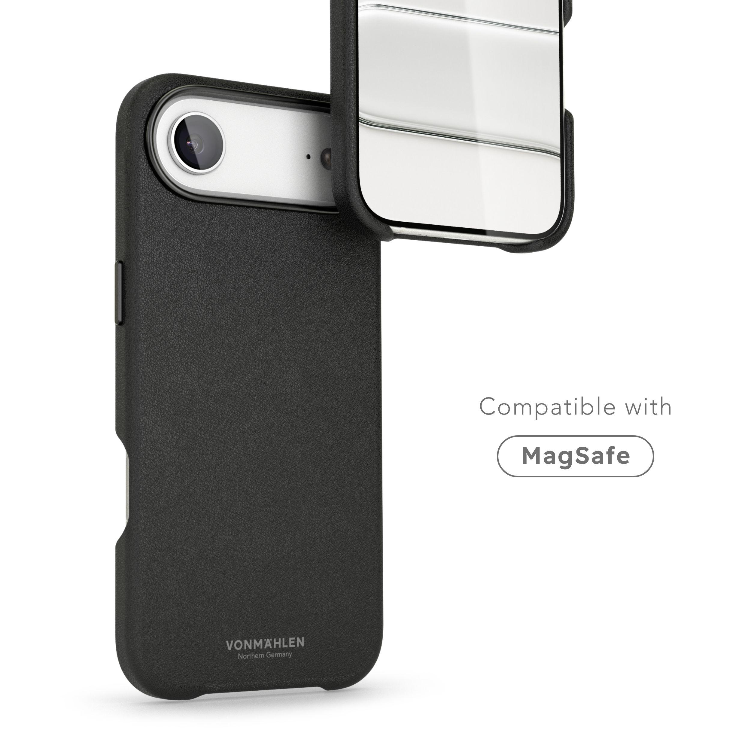 Schwarzes Handyhülle mit MagSafe-Kompatibilität und Kameraöffnung.