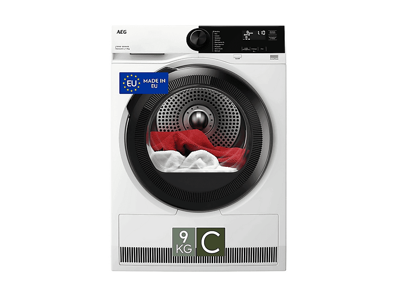 ASCIUGATRICE AEG TR7HE9C A pompa di calore, 9 kg, profondità 63,6 cm, 64 dB(A), Bianco, Classe C