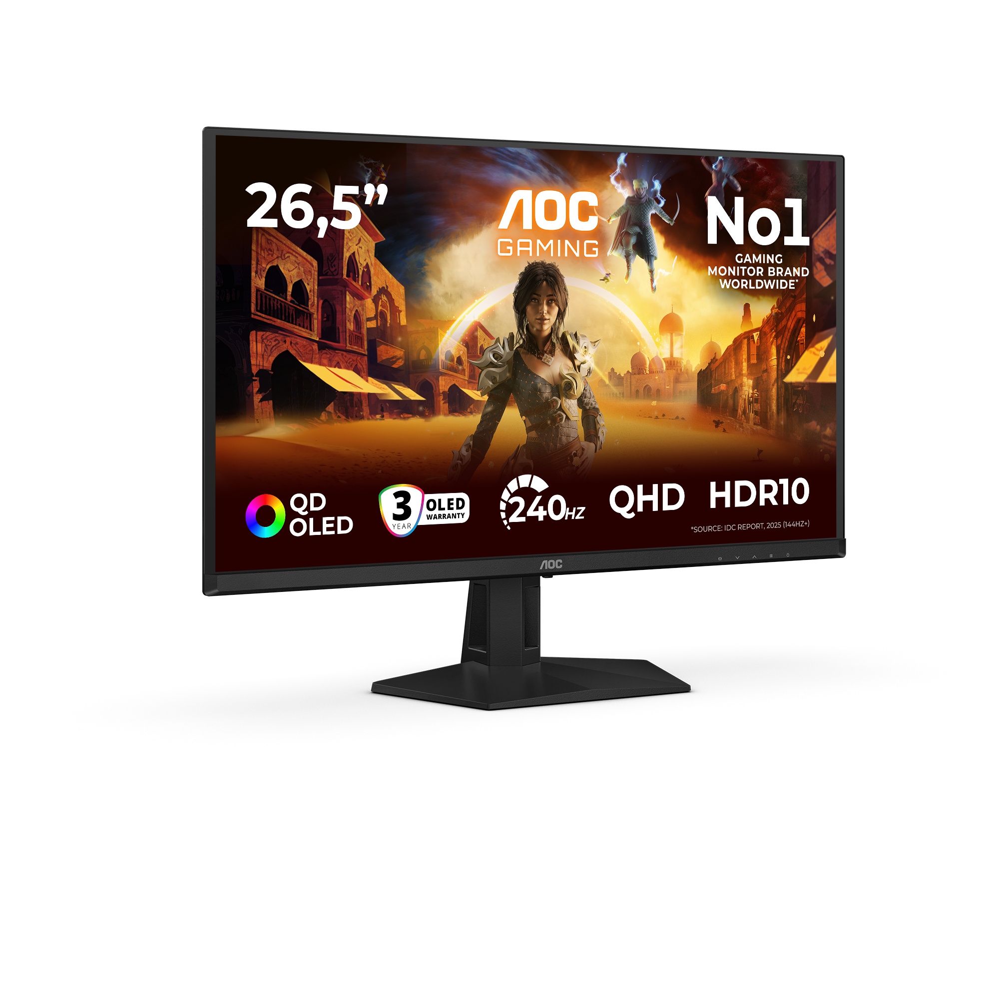Ein 26,5-Zoll-Gaming-Monitor mit QD-OLED, 240Hz und HDR10.