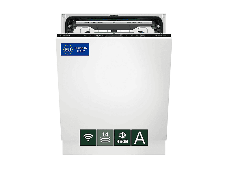 LAVASTOVIGLIE INCASSO Pannello frontale non in dotazione ELECTROLUX EEZ68600W, Programmi 8, Dimensioni: L 59,6 cm, A 81,8 P 56 Rumorosità 43 dB(A), Consumo di acqua 10,9 l, Bianco, Classe