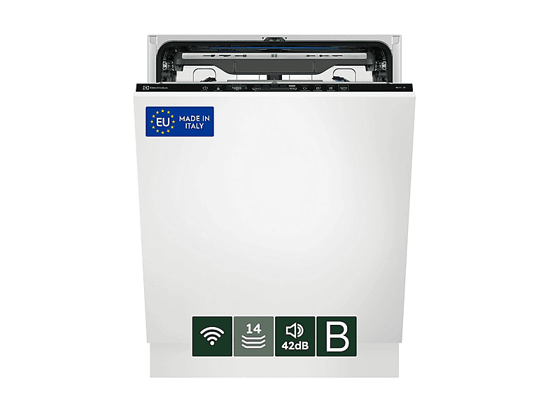 LAVASTOVIGLIE INCASSO Pannello frontale non in dotazione ELECTROLUX EES68520W, Programmi 8, Dimensioni: L 59,6 cm, A 81,8 P 56 Rumorosità 42 dB(A), Consumo di acqua 9,9 l, Bianco, Classe B
